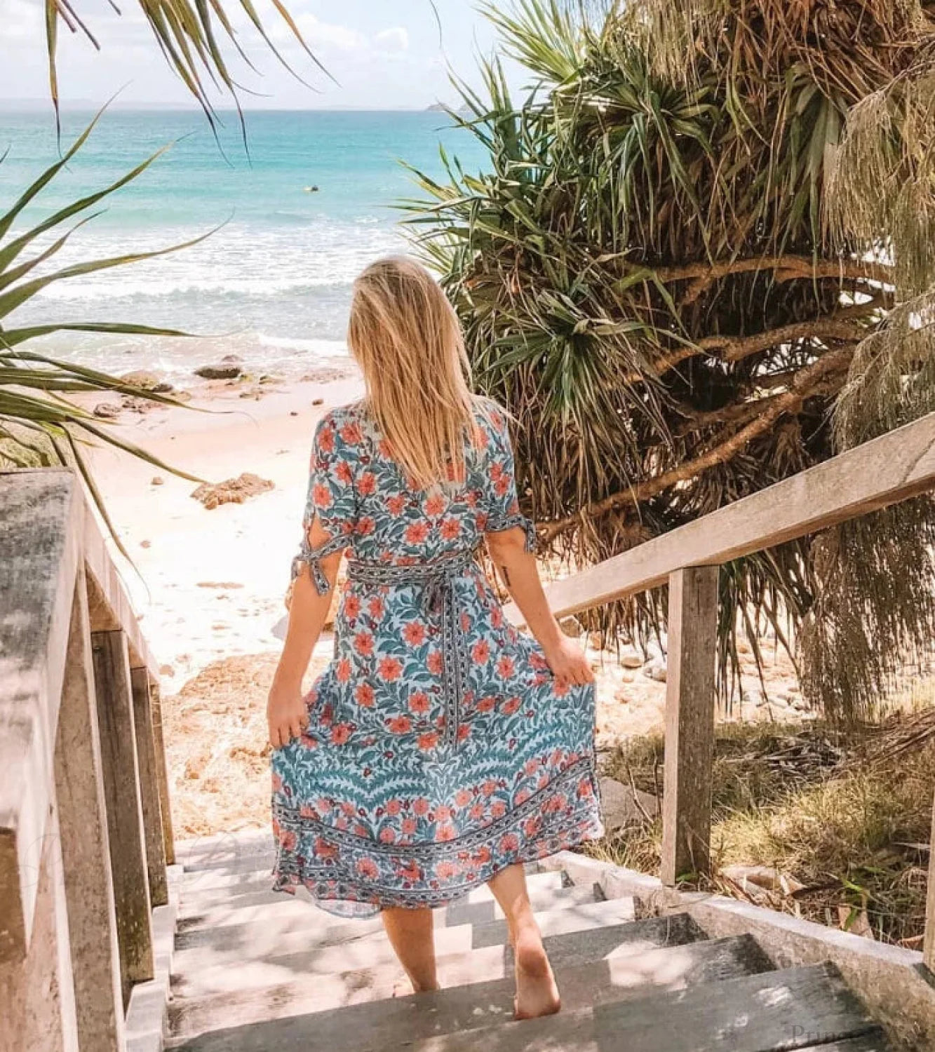 Wrap Marigold Floral Boho Dress bohodress-250126