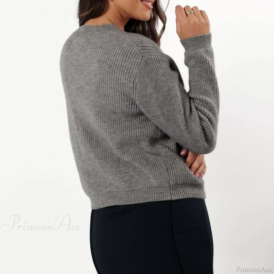 Y2K Bow Front Round Neck Cardigan Cardigan-241208