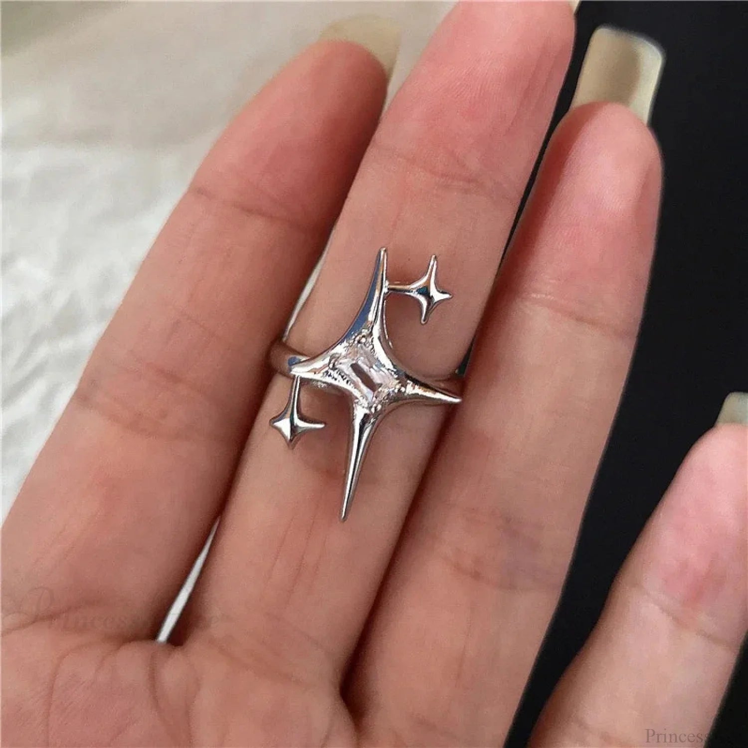Y2K Gothic Animal Spider Crimson Crystal Ring sliver9