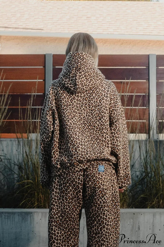 Y2K Leopard Print Hip-Hop Zip Hoodie