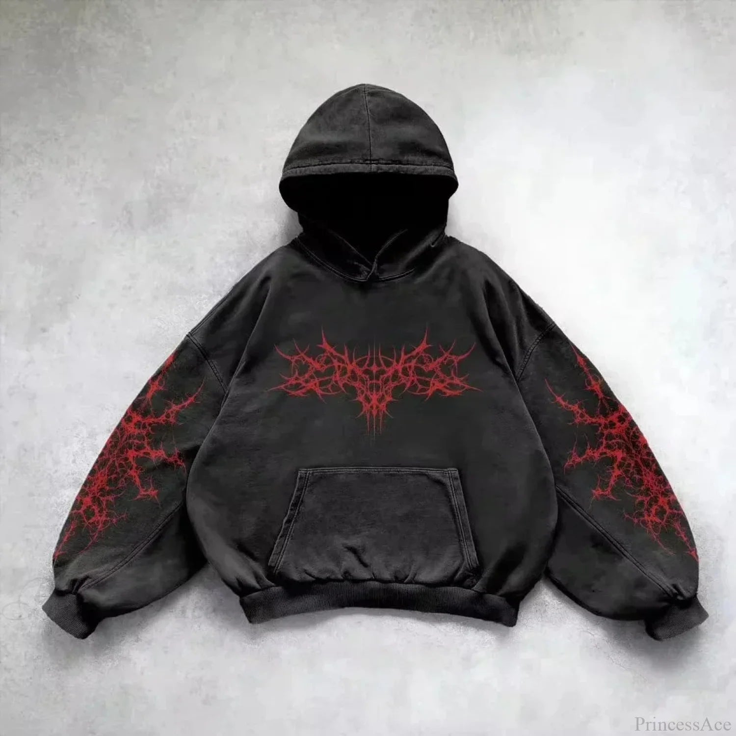 Y2K Mysterious Needlework Zipper Hoodie black1 / M