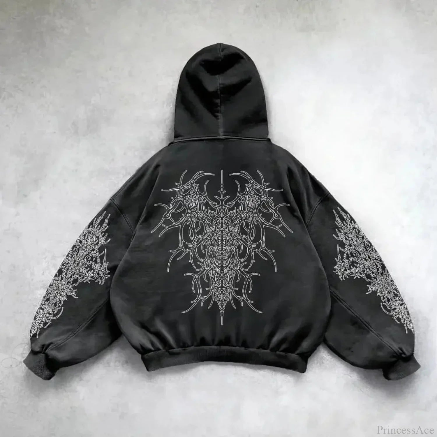 Y2K Mysterious Rap Urban Hoodie black1 / M