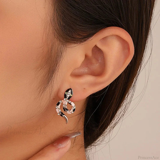 Y2K Spike Rivet Sphere Embrace Hoop Earring Rose Golden