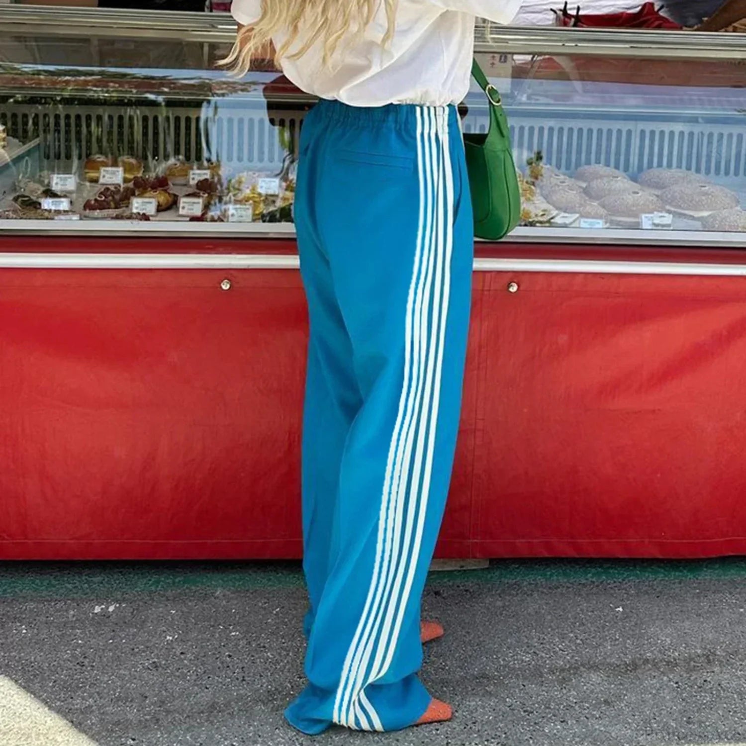 Y2K Striped Baggy Track Jogger Sweatpants Pant pant-250223