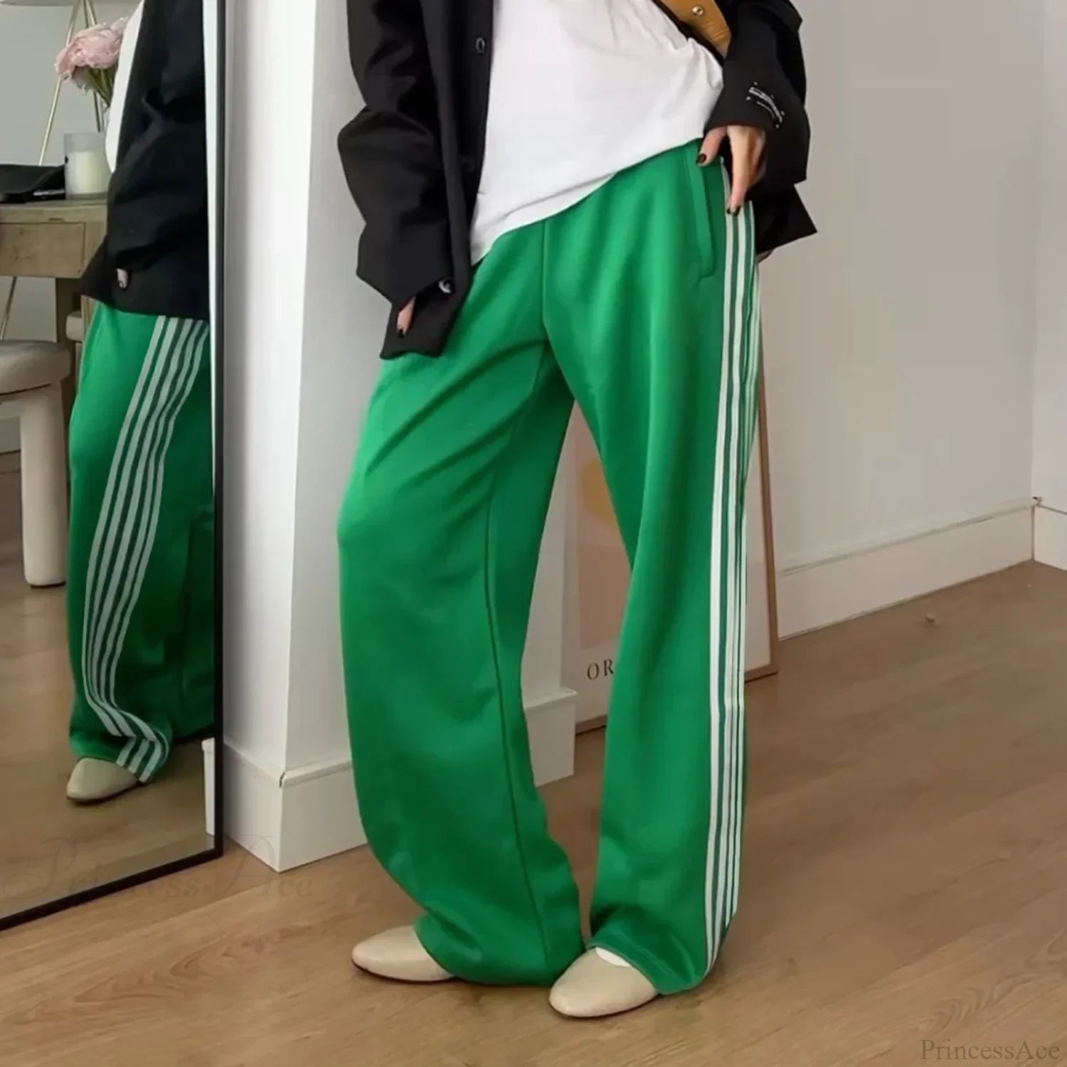Y2K Striped Baggy Track Jogger Sweatpants Pant pant-250223