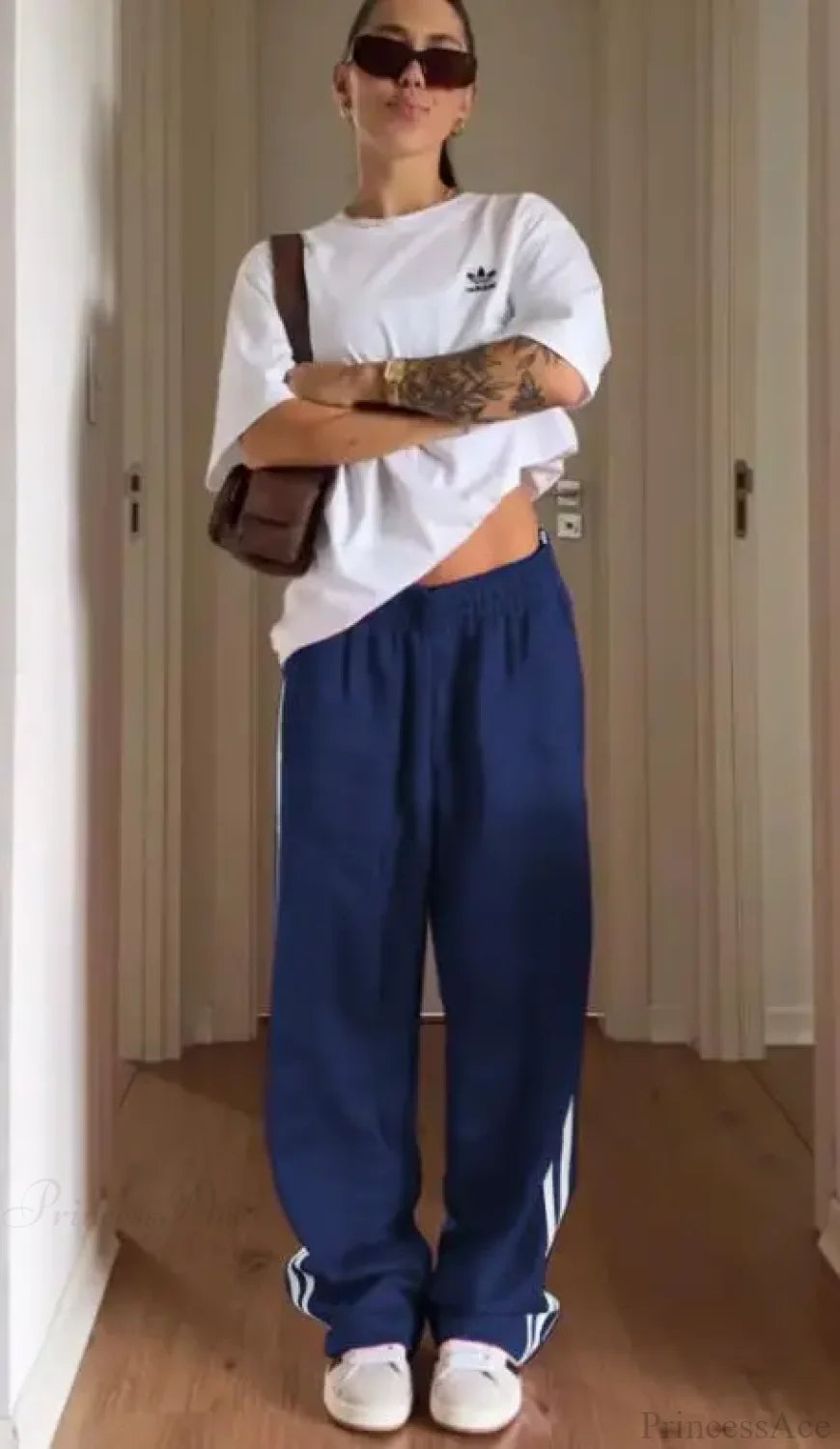 Y2K Striped Baggy Track Jogger Sweatpants Pant DEEP BLUE / S pant-250223