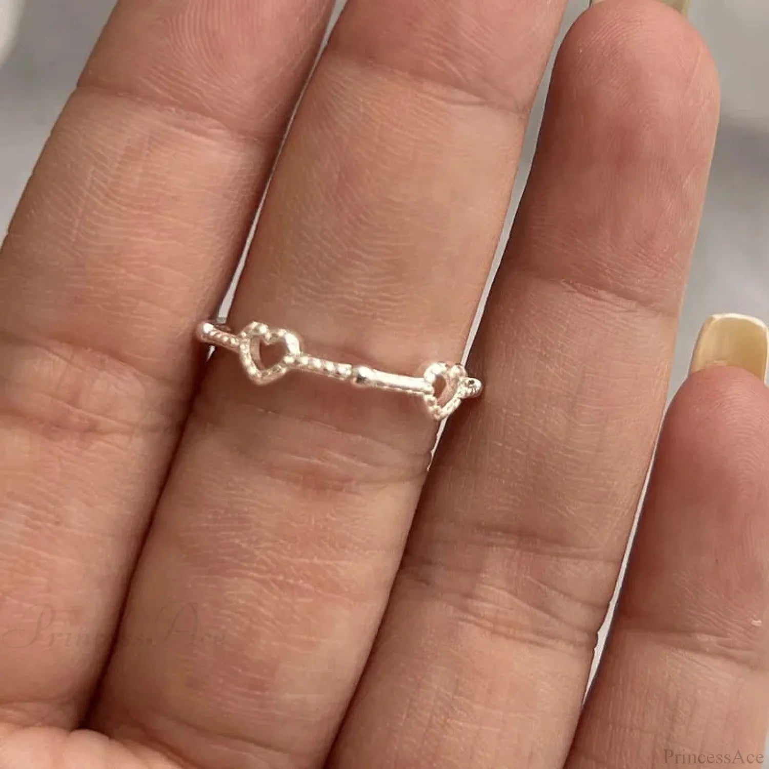 Y2K Transparent Heart Gothic Ring sliver4