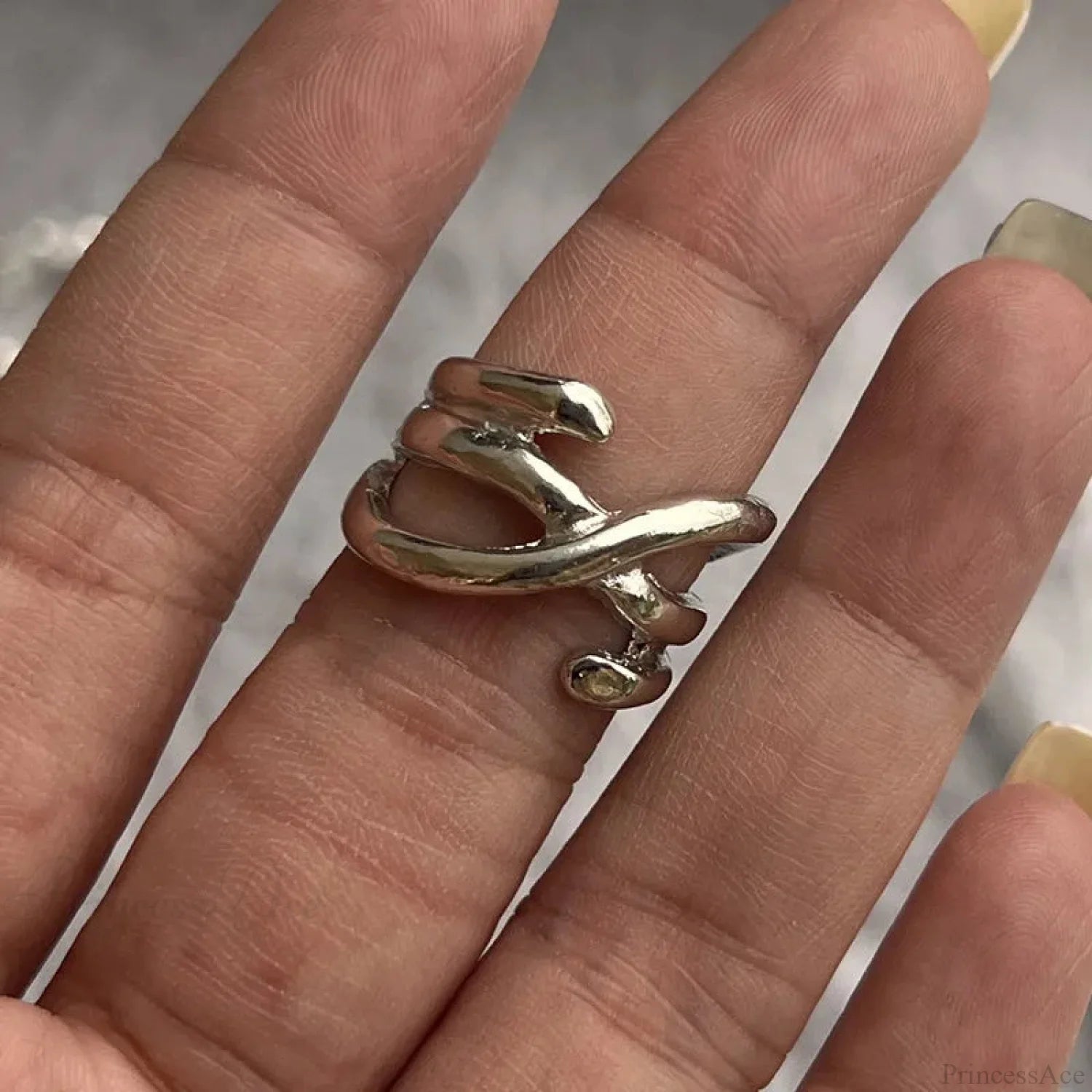 Y2K Transparent Heart Gothic Ring sliver9