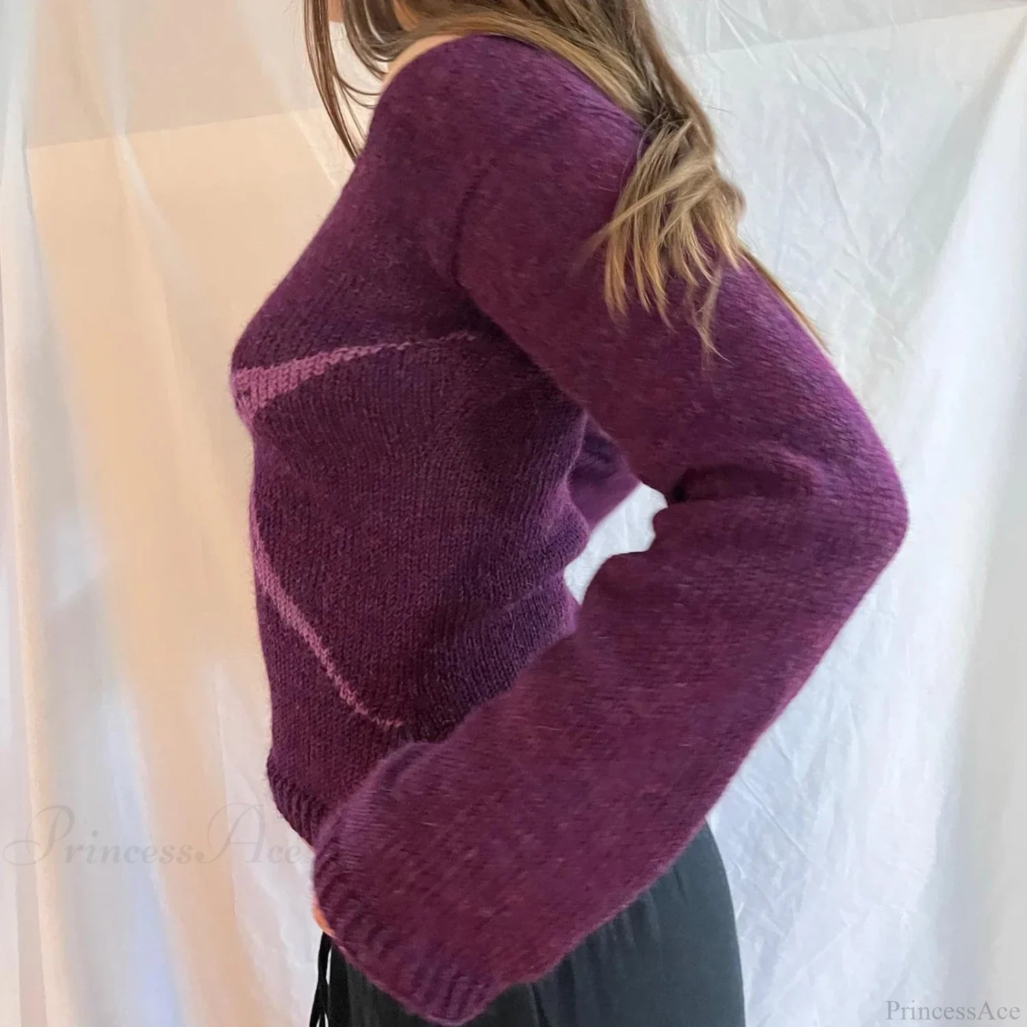 Y2K Vintage Off Shoulder Slim Fit Aesthetic Knit Top knittop-250126