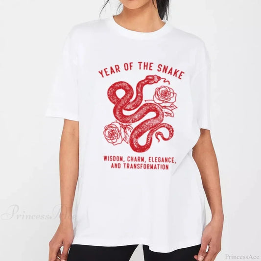 Year of the Snake Lunar New T-shirt WHITE / S t-shirt-250223