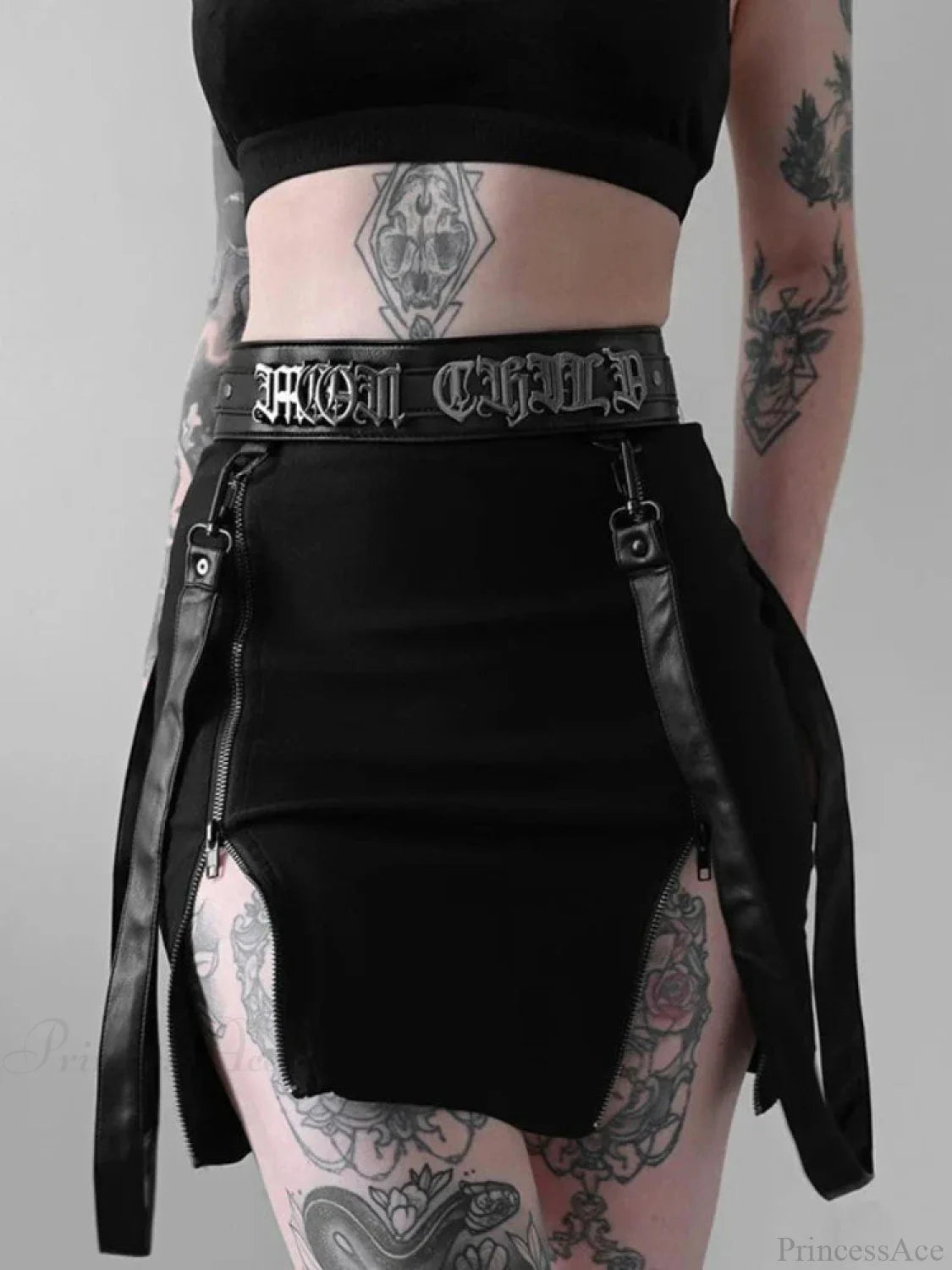 Zip Divided Tall Waist Pencil Skirt Black / S