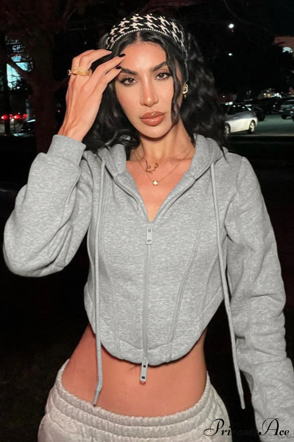 Zip Short Solid Cardigan Hoodie