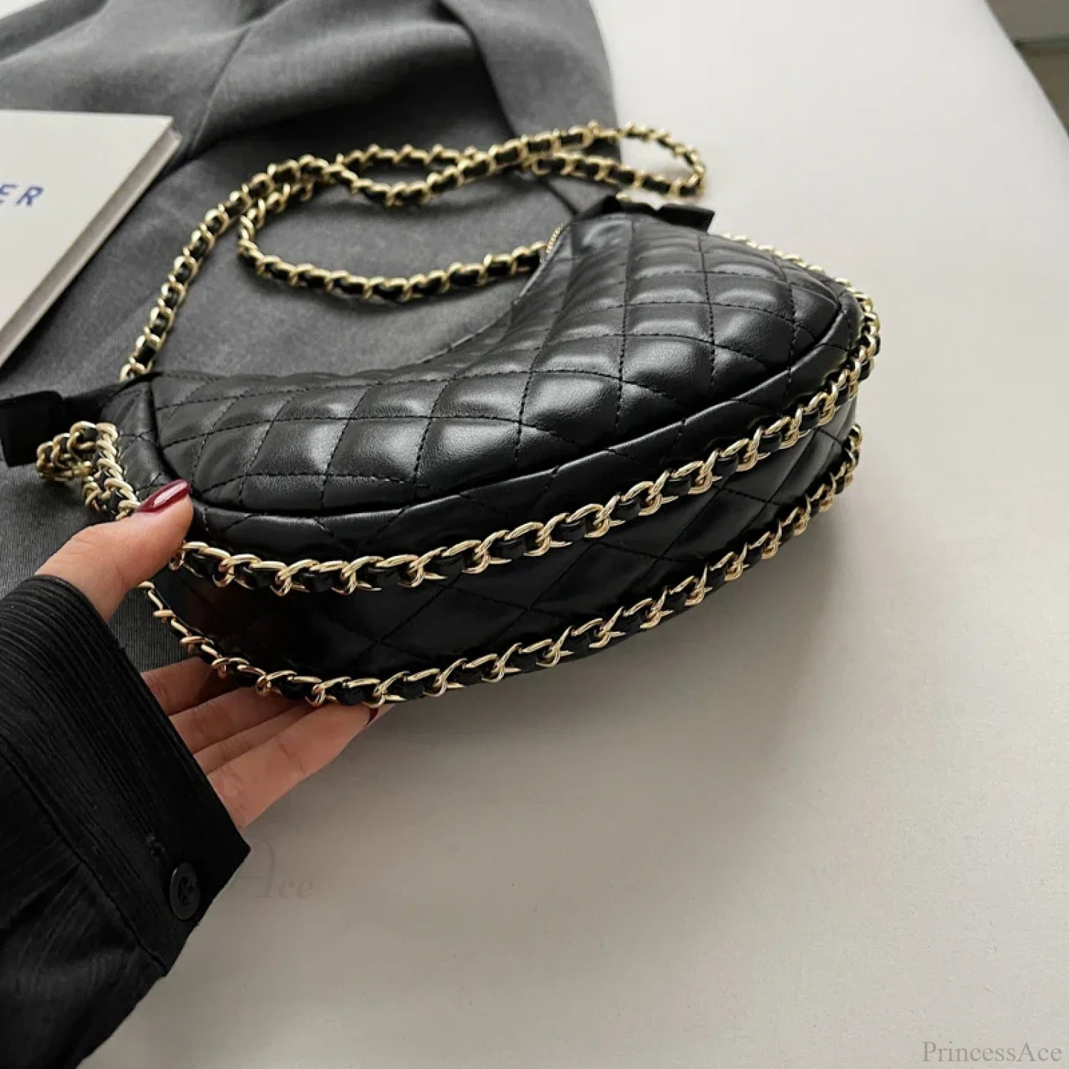 Zipper Women’s Bag Diamond Crossbody PU Leather Clutch clutchbag-250126